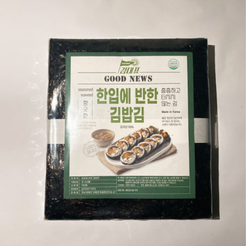 [준아트유한회사] 김대표 한입에 반한 김밥김 1톳 100매